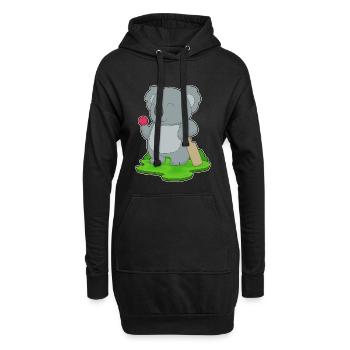 Koala Cricket Battes de cricket - Sweat-shirt à capuche long Femme - noir - Devant