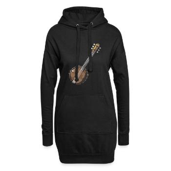 Banjo Pixel Art - Sweat-shirt à capuche long Femme - noir - Devant
