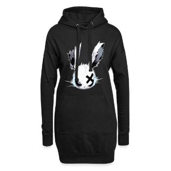 Goth Hasenkopf Hase Gothic Puppe Grunge Geschenk - Hoodie-Kleid - Schwarz - Vorne