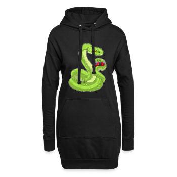 Schlange Gamer Controller - Hoodie-Kleid - Schwarz - Vorne