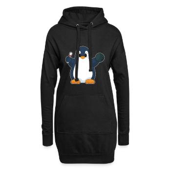 Pinguin Bowling Bowlingkugel Pin - Hoodie-Kleid - Schwarz - Vorne