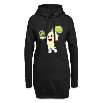 Radieschen Volleyballspieler Volleyball - Hoodie-Kleid - Schwarz - Vorne