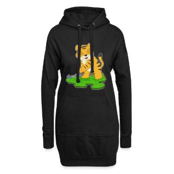 Tiger Golf Golfschläger - Hoodie-Kleid - Schwarz - Vorne
