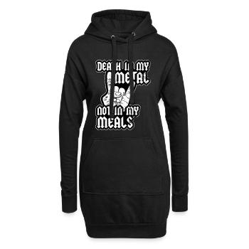 La mort dans mon métal Pas dans mes repas Végétarien Végétalien - Sweat-shirt à capuche long Femme - noir - Devant