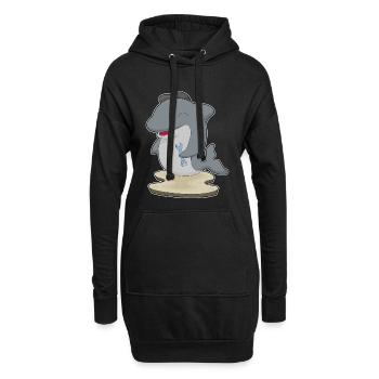 Atelier de clé mécanique Delfin - Sweat-shirt à capuche long Femme - noir - Devant