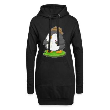 Pinguin Schüler Bleistift Schule - Hoodie-Kleid - Schwarz - Vorne