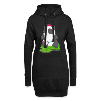 Raquette de tennis Panda - Sweat-shirt à capuche long Femme - noir - Devant