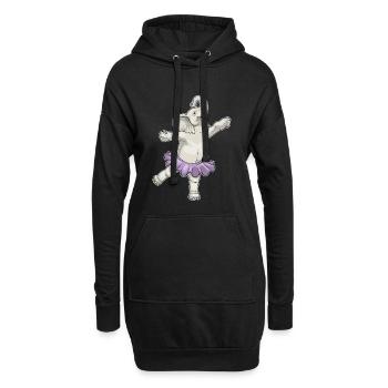 Éléphant Ballerine Ballet Danse - Sweat-shirt à capuche long Femme - noir - Devant