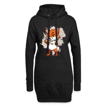 Renard aux biscuits - Sweat-shirt à capuche long Femme - noir - Devant