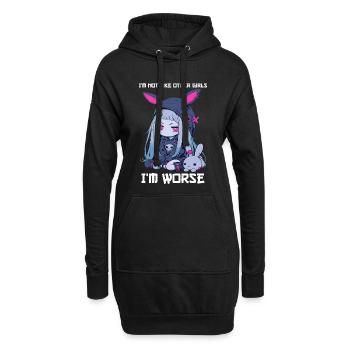 Not Like Other Girls Kawaii Goth Bunny Gothic - Hoodie-Kleid - Schwarz - Vorne