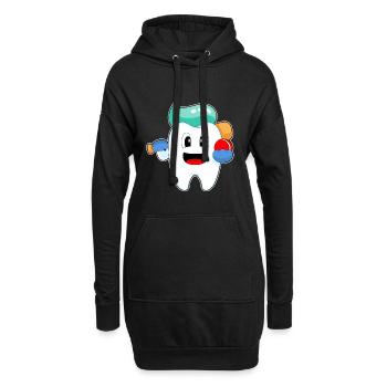 Tooth Cricket Cricket Bat - Sweat-shirt à capuche long Femme - noir - Devant