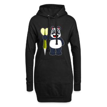 Panda Dart Dartpfeil - Sweat-shirt à capuche long Femme - noir - Devant