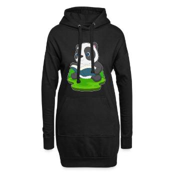 Livre de nerds de Panda - Sweat-shirt à capuche long Femme - noir - Devant