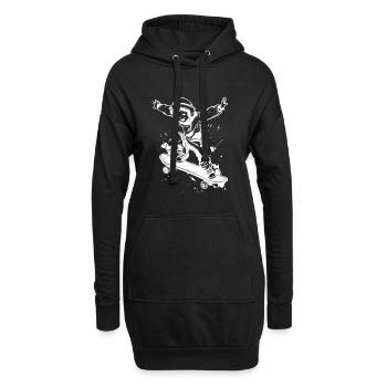 Skateboard Junge - Hoodie-Kleid - Schwarz - Vorne