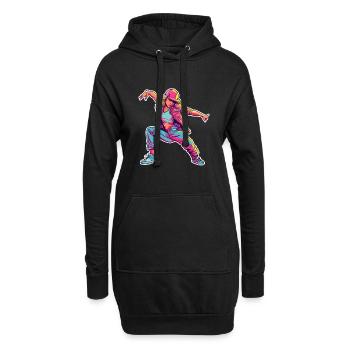 Retro Comic B-Girl - Hoodie-Kleid - Schwarz - Vorne