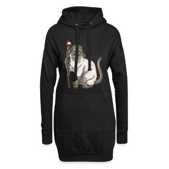 Pêche à la canne à pêche du pêcheur siamois Cat Angler - Sweat-shirt à capuche long Femme - noir - Devant
