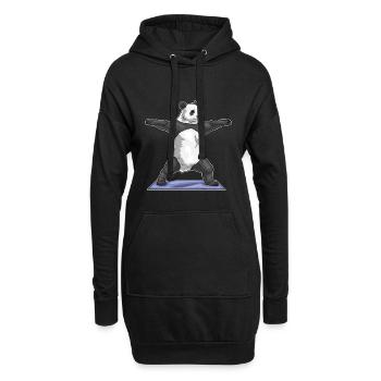 Panda Yoga Fitness Gymnastik - Hoodie-Kleid - Schwarz - Vorne