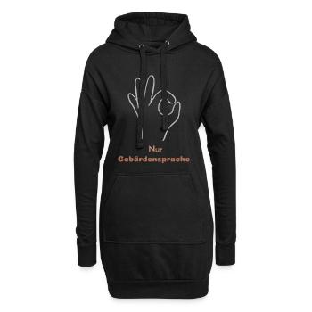 Langue des signes uniquement - Sweat-shirt à capuche long Femme - noir - Devant