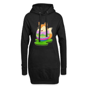 Fox Easter Easter Egg - Hoodie Dress - black - Front