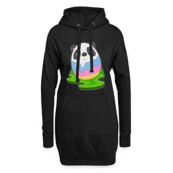Panda Ostern Osterei - Hoodie-Kleid - Schwarz - Vorne