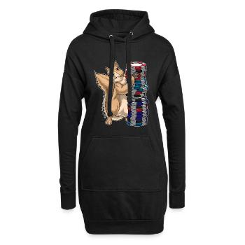 Meerkat Poker Jetons de poker - Sweat-shirt à capuche long Femme - noir - Devant