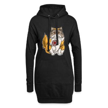 Persian Cat Poker Jetons de poker - Sweat-shirt à capuche long Femme - noir - Devant