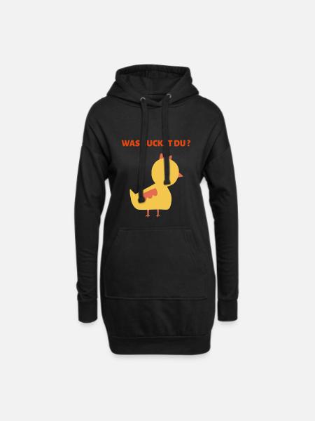 WAS GUCKST DU? - Hoodie-Kleid - Schwarz