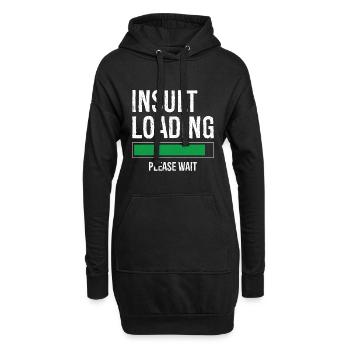 Beleidigung Laden bitte warten - Hoodie-Kleid - Schwarz - Vorne