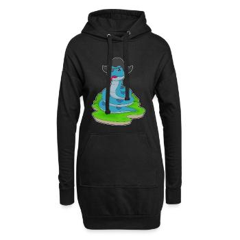 Schlange Pirat Piratenhut - Hoodie-Kleid - Schwarz - Vorne
