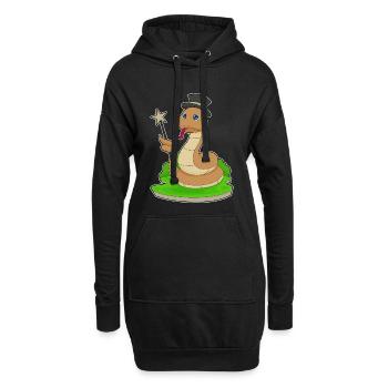 Serpent Sorcier Baguette - Sweat-shirt à capuche long Femme - noir - Devant
