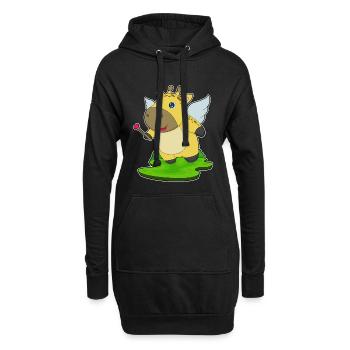 Baguette de fée girafe - Sweat-shirt à capuche long Femme - noir - Devant