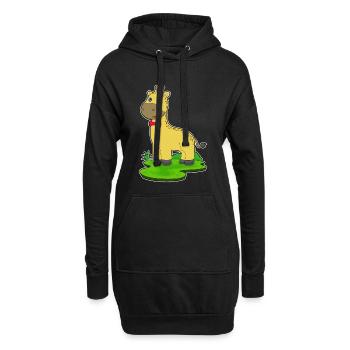 Giraffe Schleife - Hoodie-Kleid - Schwarz - Vorne