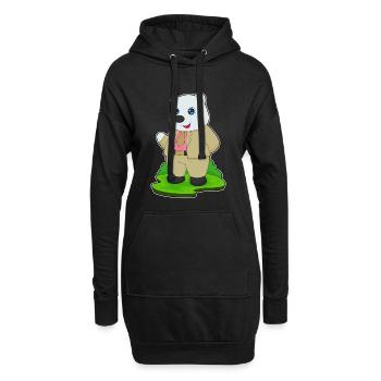 Eisbär Bräutigam Anzug Hochzeit - Hoodie-Kleid - Schwarz - Vorne