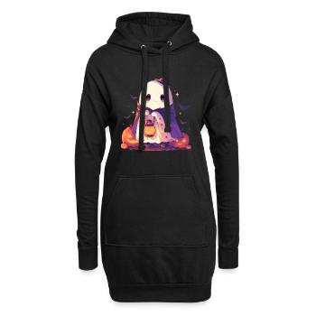 Halloween Ghost Ghost Pumpkin Lantern Gift - Hoodie Dress - black - Front