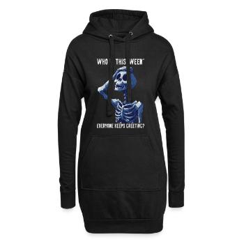 Halloween drôle squelette meme cadeau effrayant - Sweat-shirt à capuche long Femme - noir - Devant