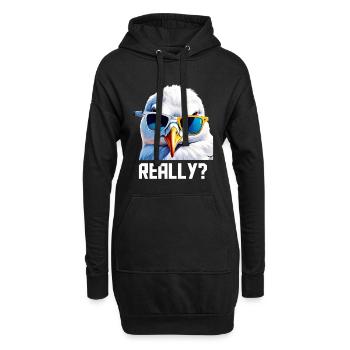 Really - Möwe mit Sonnebrille - Hoodie-Kleid - Schwarz - Vorne