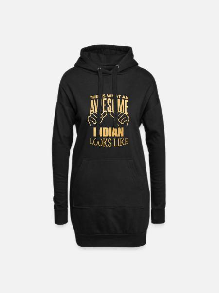 Inde Inde Inde - Sweat-shirt à capuche long Femme - noir