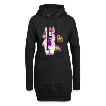 Einhorn Handtasche - Hoodie-Kleid - Schwarz - Vorne