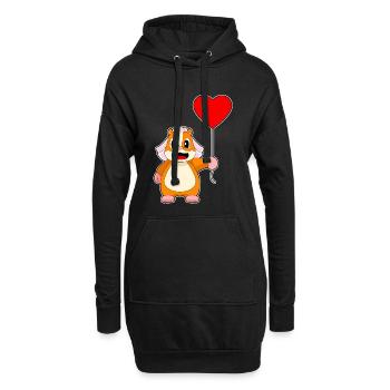 Hamster Braut Luftballon Hochzeit - Hoodie-Kleid - Schwarz - Vorne