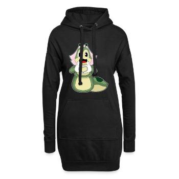 Raupe Braut Herz Hochzeit - Hoodie-Kleid - Schwarz - Vorne