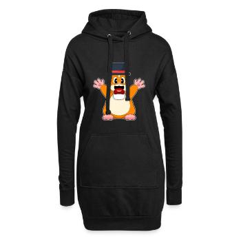 Hamster Bräutigam Zylinder Hochzeit - Hoodie-Kleid - Schwarz - Vorne
