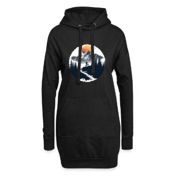 Fahrradfahrer Illustration - Hoodie-Kleid - Schwarz - Vorne