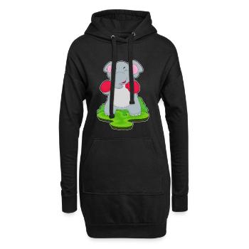 Elephant Boxer Gants de boxe Boxe - Sweat-shirt à capuche long Femme - noir - Devant