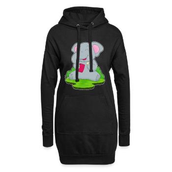 Chips de pommes de terre éléphant - Sweat-shirt à capuche long Femme - noir - Devant