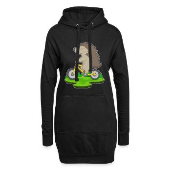 Igel Fahrrad - Hoodie-Kleid - Schwarz - Vorne