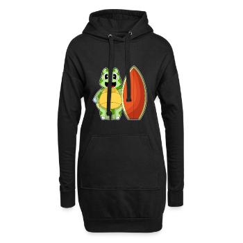 Été de surf de surf sur la tortue - Sweat-shirt à capuche long Femme - noir - Devant