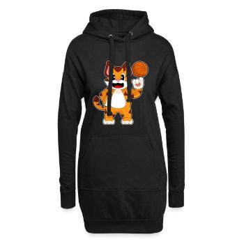 Tiger Basketballspieler Basketball - Hoodie-Kleid - Schwarz - Vorne