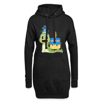 Schnecke Geburtstag Kuchen - Hoodie-Kleid - Schwarz - Vorne