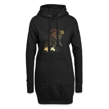 Retro Roller Skater - Hoodie-Kleid - Schwarz - Vorne