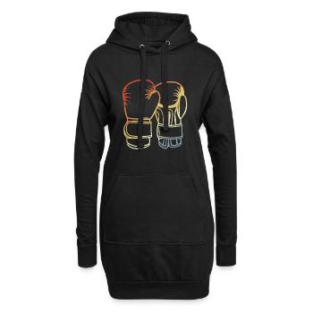 Vintage Boxhandschuhe - Hoodie-Kleid - Schwarz - Vorne
